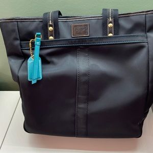 Coach Black Nylon/Leather Hampton Tote